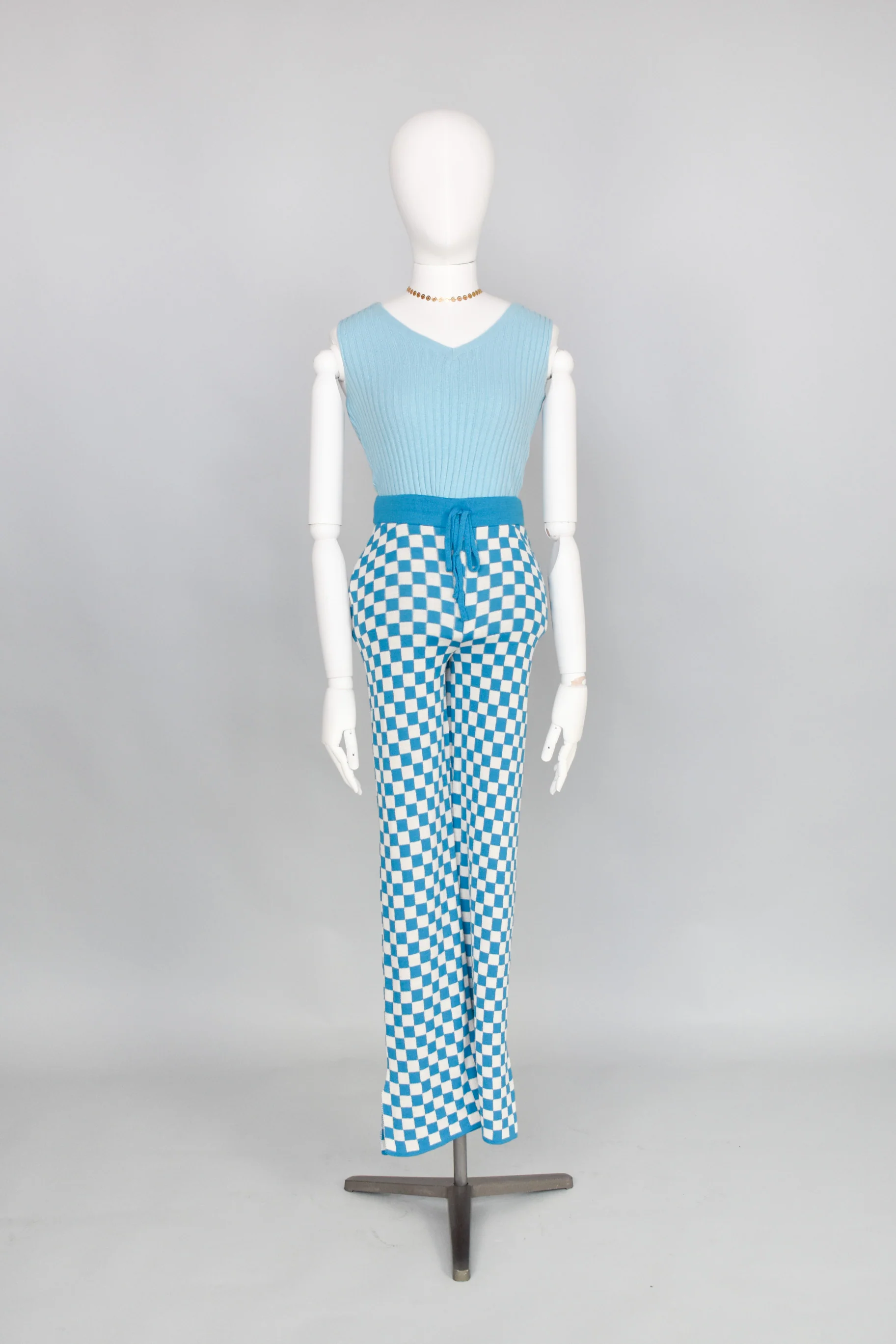 Pantalón Knit Flare Ajedrez - Image 4