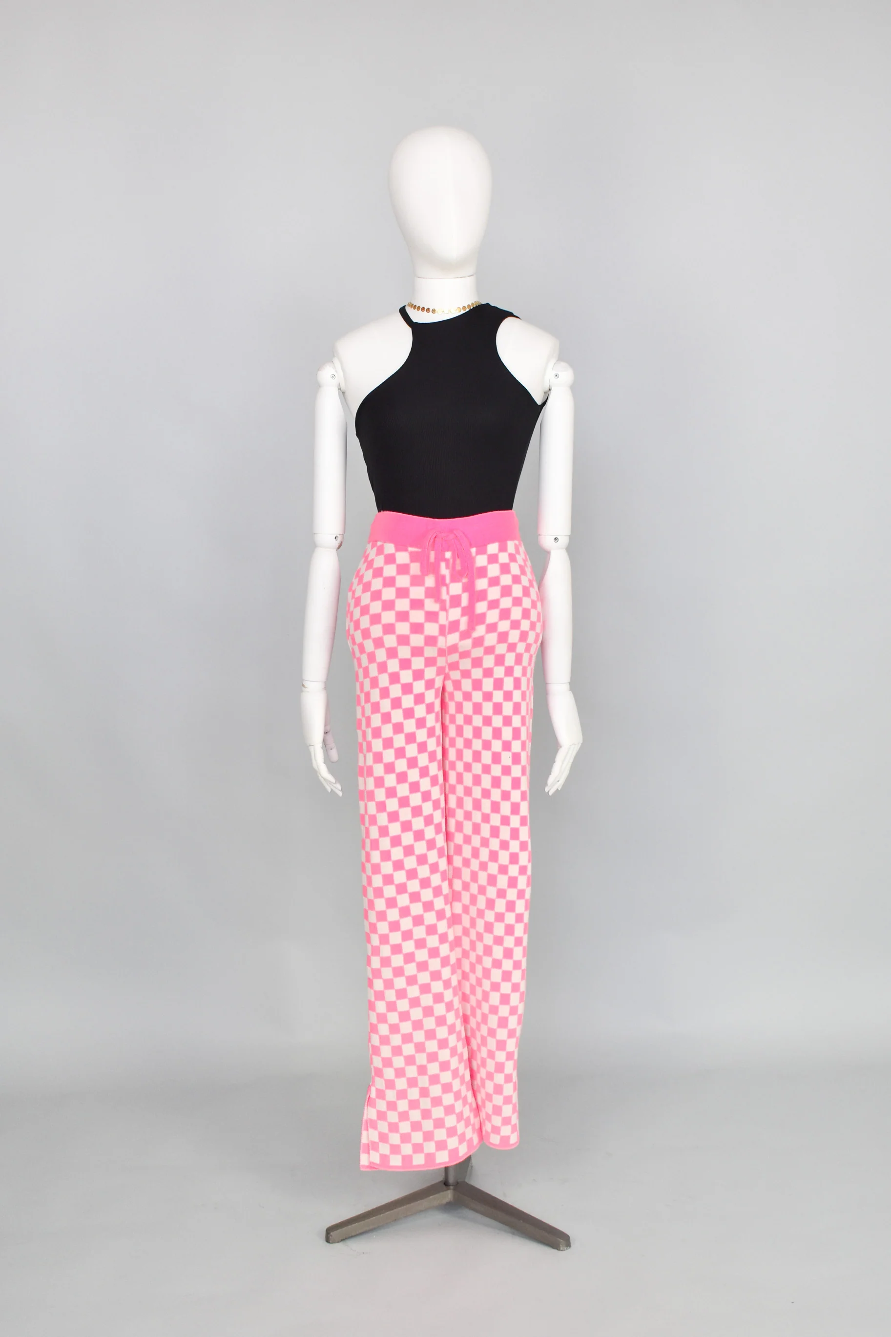 Pantalón Knit Flare Ajedrez - Image 5